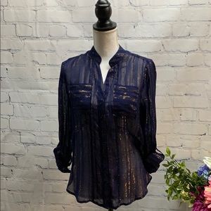 Navy with metallic thread - S